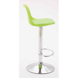 Lot de 2 tabourets de bar Kiel en plastique chromé vert