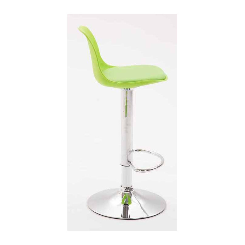 Lot de 2 tabourets de bar Kiel en plastique chromé vert