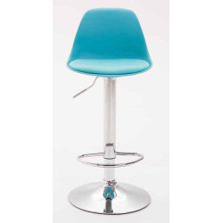 Lot de 2 tabourets de bar Kiel en plastique chromé bleu