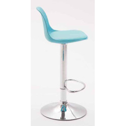 Lot de 2 tabourets de bar Kiel en plastique chromé bleu