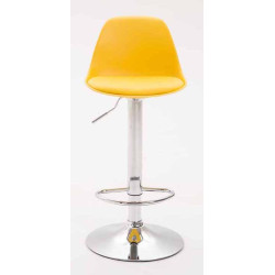 Lot de 2 tabourets de bar Kiel en plastique chromé jaune