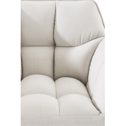 Tabouret de bar en tissu Damaso W blanc