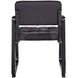 Silla de visita Canadá B en cuero artificial negro