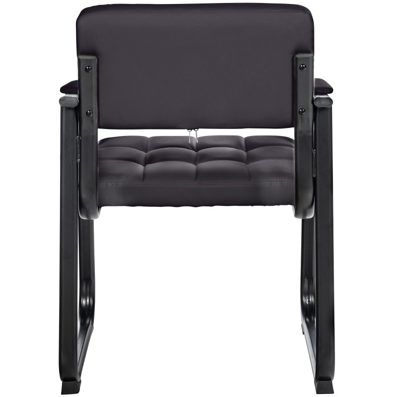 Chaise visiteur Canada B en cuir artificiel noir