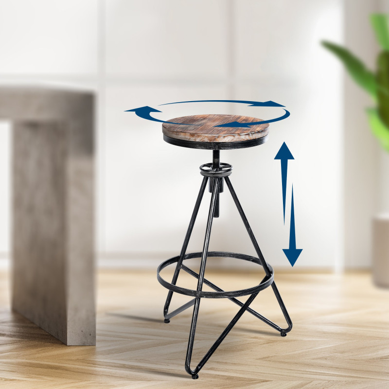 Lot de 2 tabourets de bar Karla argent