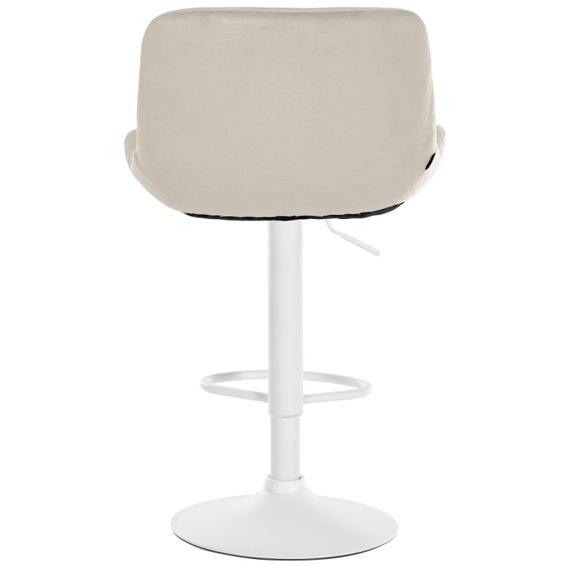 Tabouret de bar Solon velours blanc crème