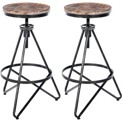 Lot de 2 tabourets de bar Karla argent