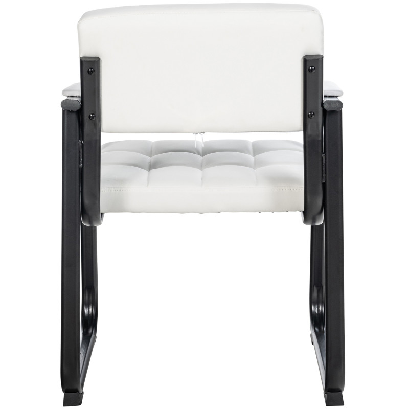 Silla de visitante Canadá B en cuero artificial blanco