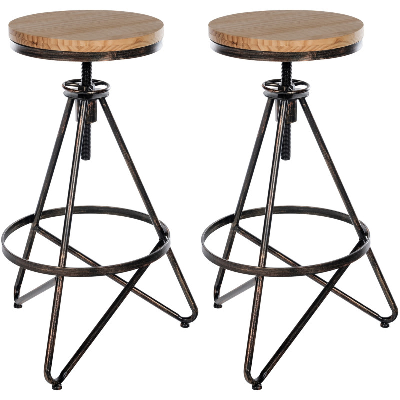 Lot de 2 tabourets de bar Karla bronze