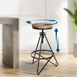 Lot de 2 tabourets de bar Karla bronze