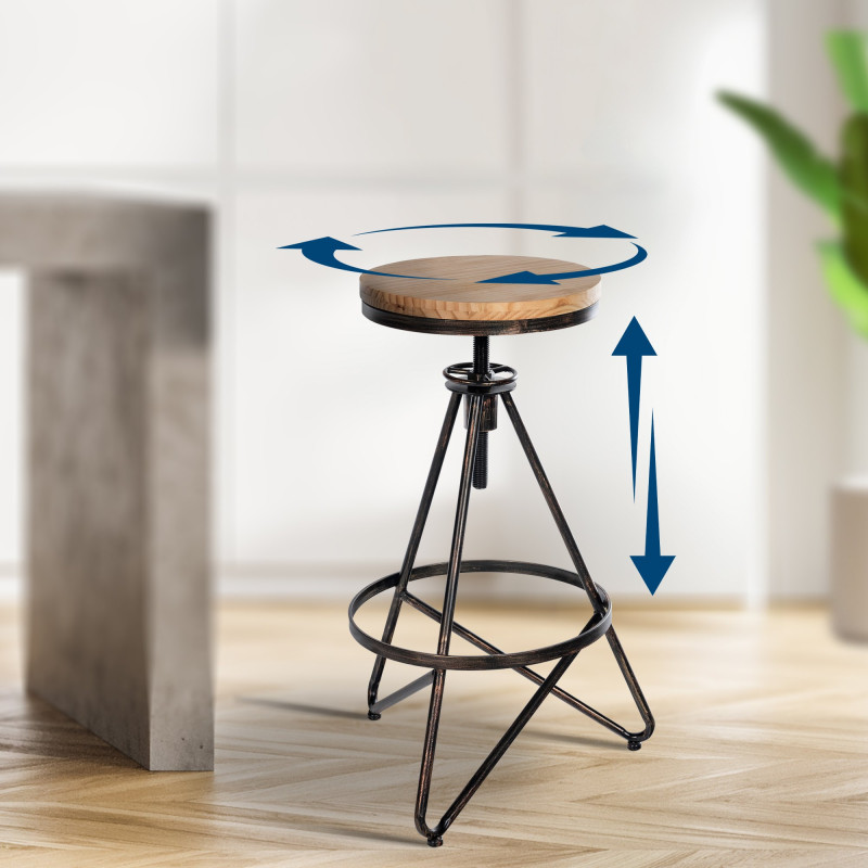 Lot de 2 tabourets de bar Karla bronze