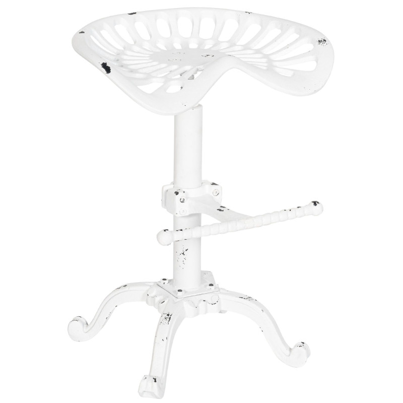 Lot de 2 tabourets de bar Butch, blanc antique