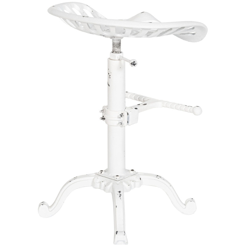 Lot de 2 tabourets de bar Butch, blanc antique