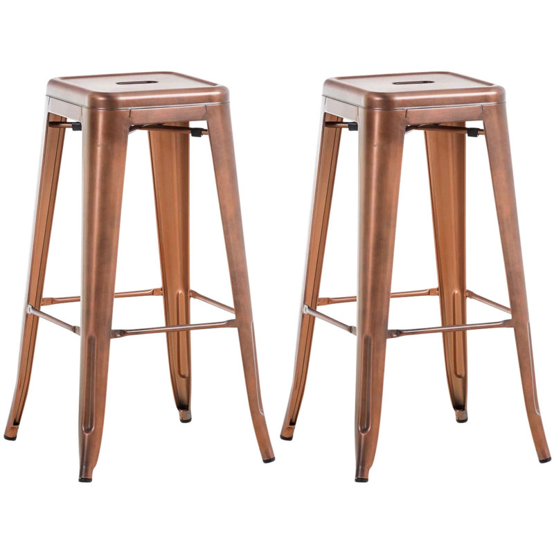 Lot de 2 tabourets de bar Joshua V2 cuivre