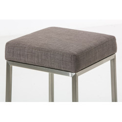 Lot de 2 tabourets de bar Montréal 85 tissu acier inoxydable gris