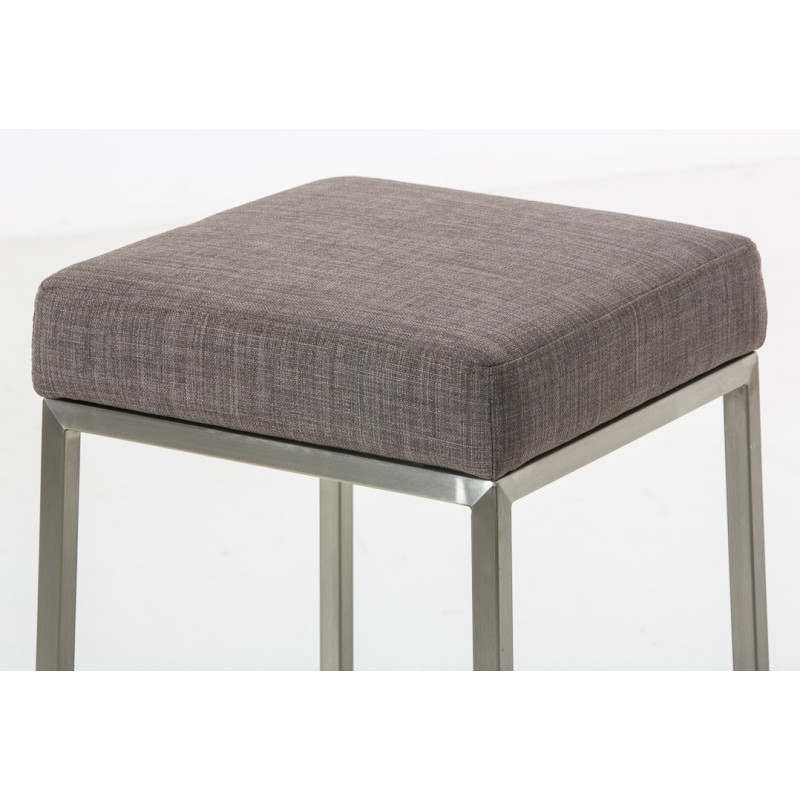 Lot de 2 tabourets de bar Montréal 85 tissu acier inoxydable gris