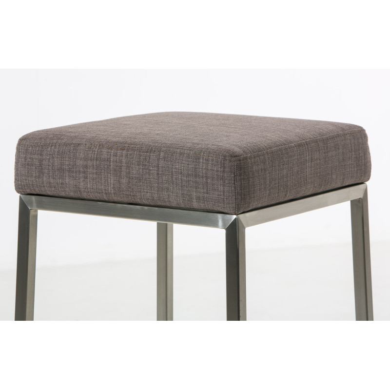 Lot de 2 tabourets de bar Montréal 85 tissu acier inoxydable gris