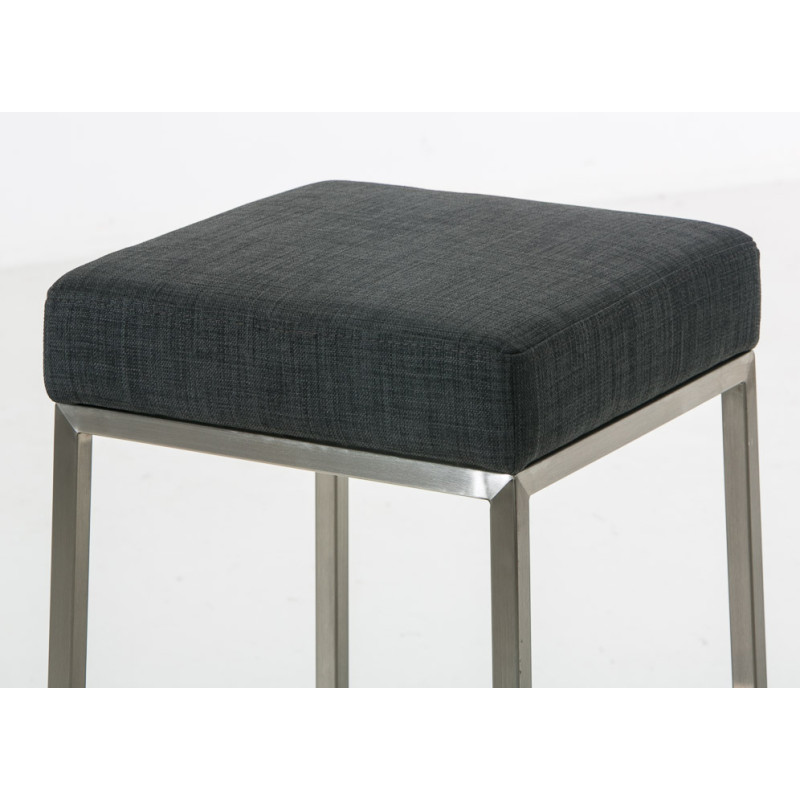 Lot de 2 tabourets de bar Montréal 85 tissu acier inoxydable gris foncé