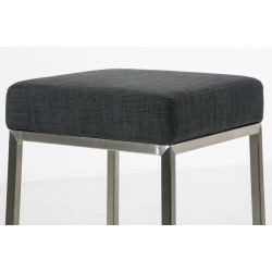 Lot de 2 tabourets de bar Montréal 85 tissu acier inoxydable gris foncé