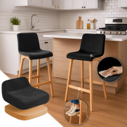 Tabouret de bar en velours Hoover Natura noir