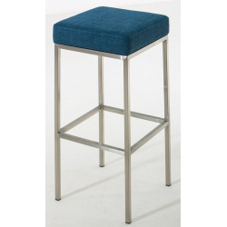 Ensemble de 2 tabourets de bar Montréal 85 tissu acier inoxydable bleu