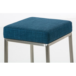 Ensemble de 2 tabourets de bar Montréal 85 tissu acier inoxydable bleu