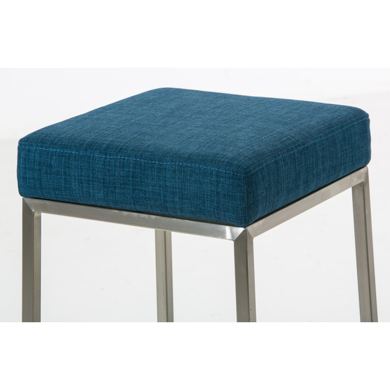 Ensemble de 2 tabourets de bar Montréal 85 tissu acier inoxydable bleu
