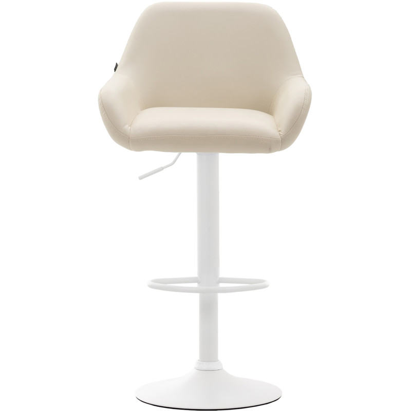 Tabouret de bar Braga simili cuir blanc crème