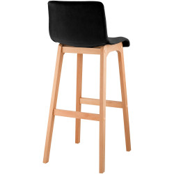 Tabouret de bar en velours Hoover Natura noir