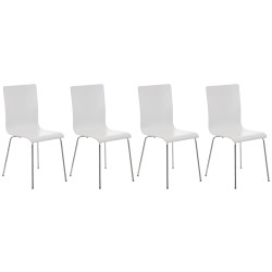 Lot de 4 chaises visiteurs Pepe en blanc