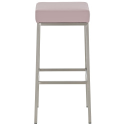 Ensemble de 2 tabourets de bar Montréal 85 similicuir acier inoxydable rose