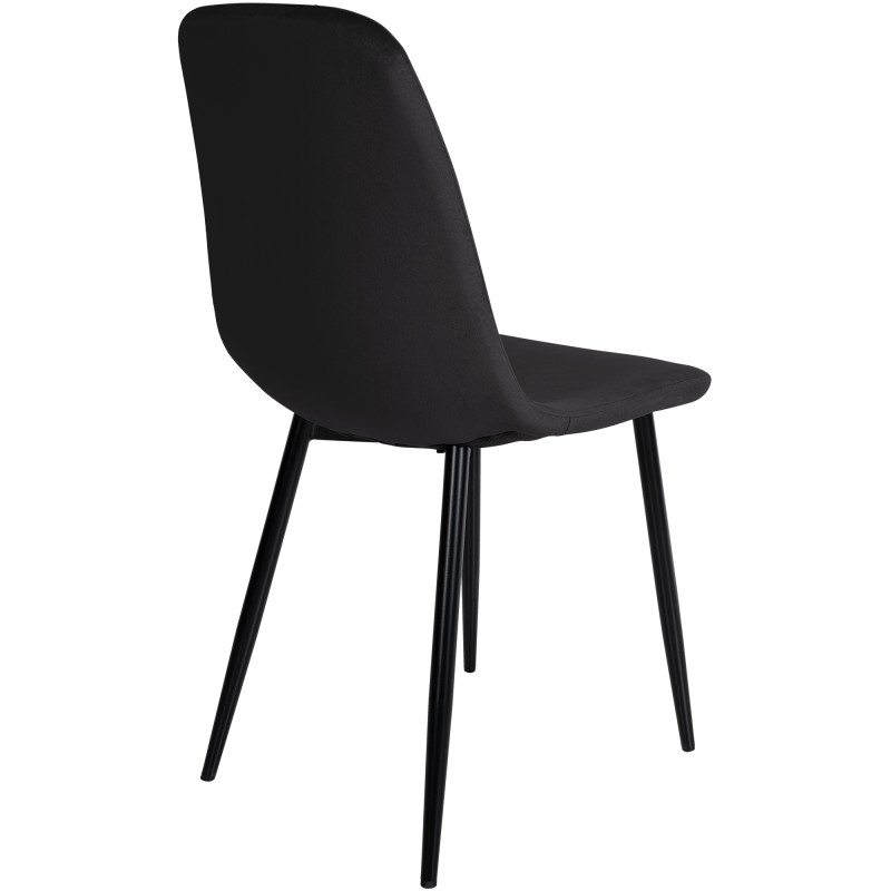 Chaise de salle à manger en velours Napier | noir