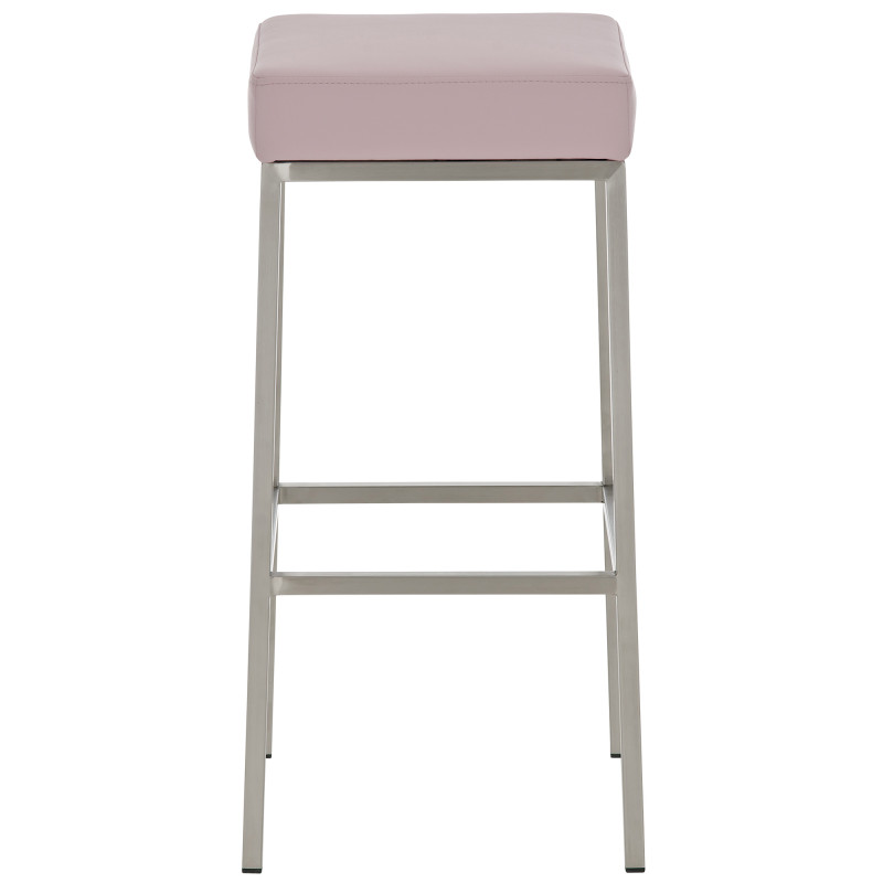 Ensemble de 2 tabourets de bar Montréal 85 similicuir acier inoxydable rose