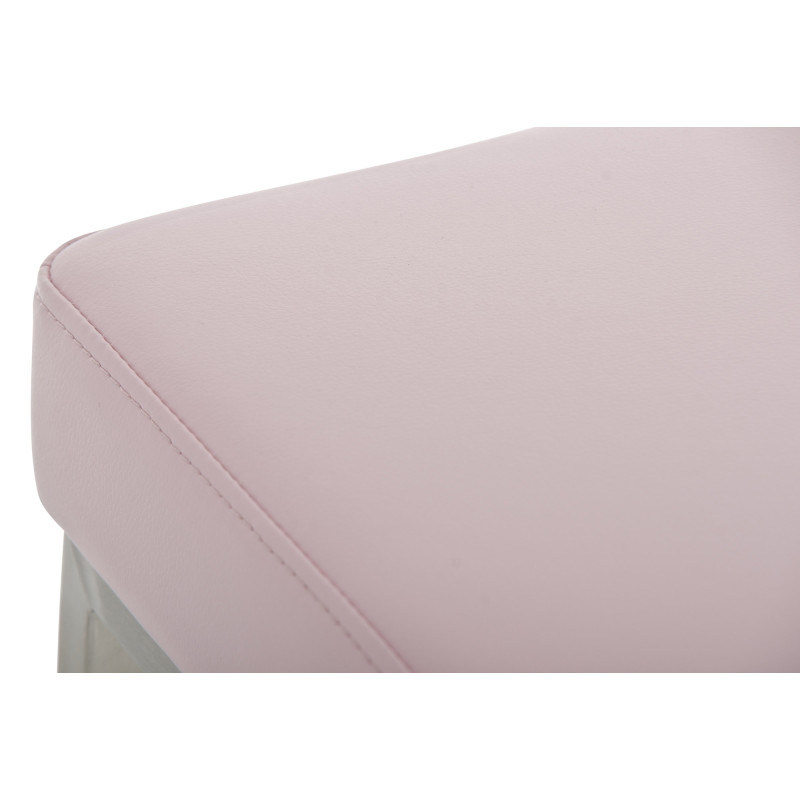 Ensemble de 2 tabourets de bar Montréal 85 similicuir acier inoxydable rose