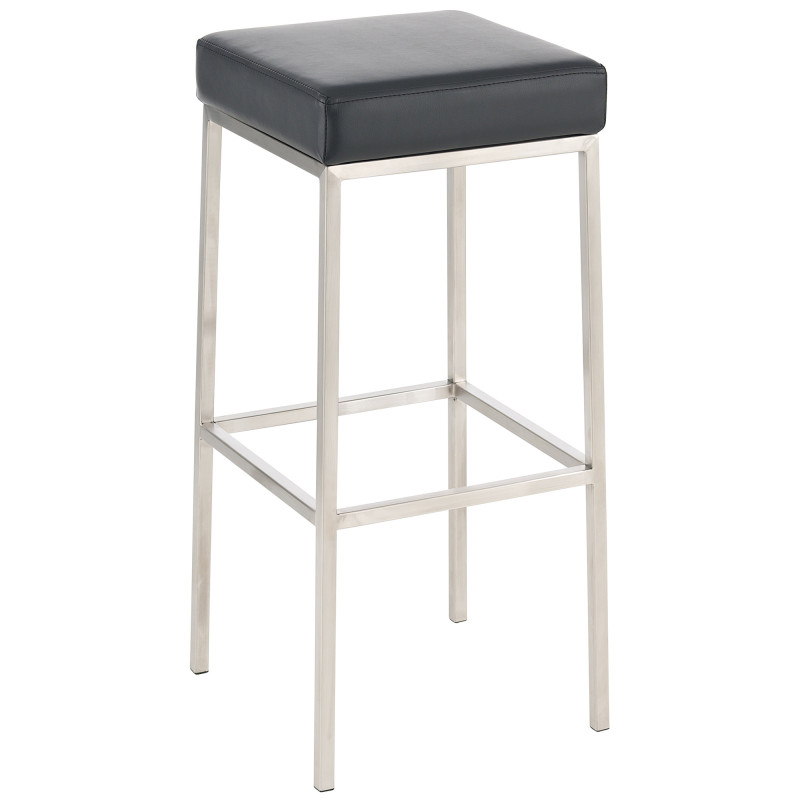 Ensemble de 2 tabourets de bar Montréal 85 similicuir acier inoxydable noir