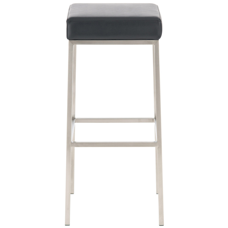 Ensemble de 2 tabourets de bar Montréal 85 similicuir acier inoxydable noir