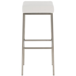 Ensemble de 2 tabourets de bar Montréal 85 similicuir acier inoxydable blanc