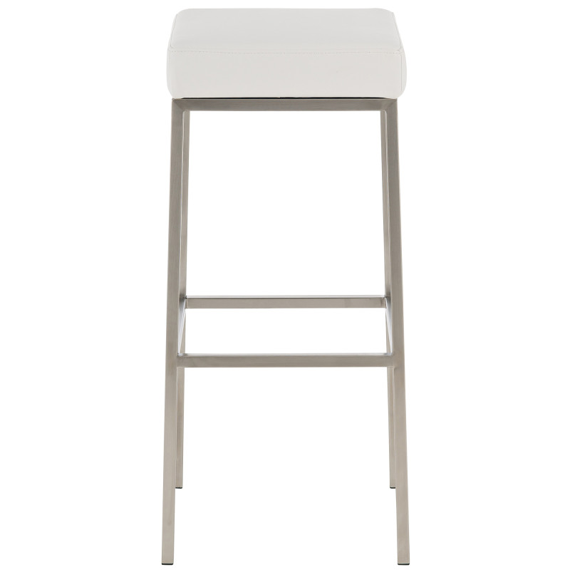 Ensemble de 2 tabourets de bar Montréal 85 similicuir acier inoxydable blanc