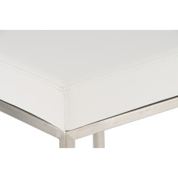 Ensemble de 2 tabourets de bar Montréal 85 similicuir acier inoxydable blanc