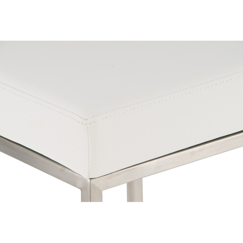 Ensemble de 2 tabourets de bar Montréal 85 similicuir acier inoxydable blanc
