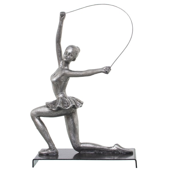 Figurine Décorative Alexandra House Living Argenté Plastique Gymnaste 13 x 19 x 27 cm