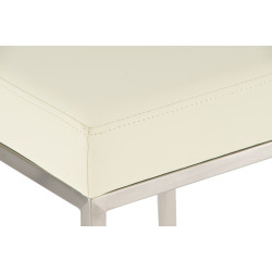 Ensemble de 2 tabourets de bar Montréal 85 simili cuir acier inoxydable crème