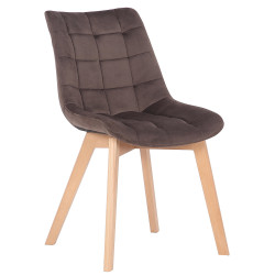 Chaise de salle à manger Passaic en velours | brun