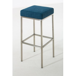 Lot de 2 tabourets de bar Montréal 80 tissu acier inoxydable bleu