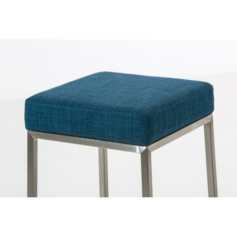 Lot de 2 tabourets de bar Montréal 80 tissu acier inoxydable bleu