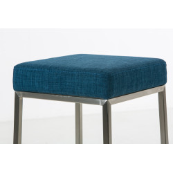 Lot de 2 tabourets de bar Montréal 80 tissu acier inoxydable bleu
