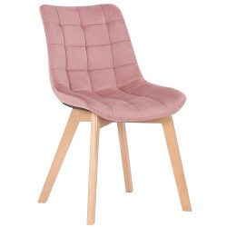 Chaise de salle à manger Passaic en velours | rose