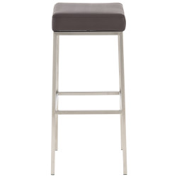 Ensemble de 2 tabourets de bar Montréal 80 simili cuir acier inoxydable marron