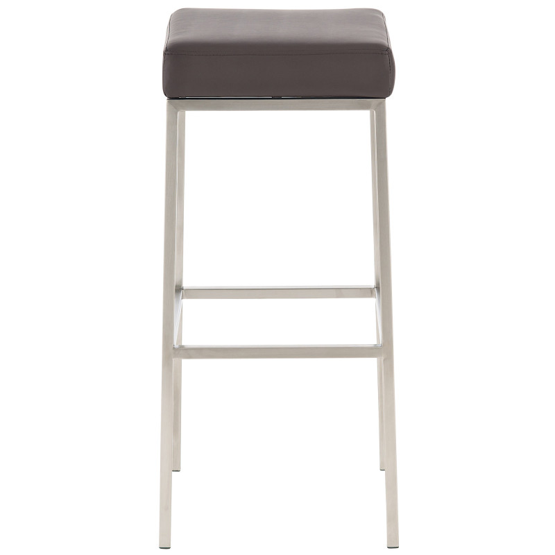 Ensemble de 2 tabourets de bar Montréal 80 simili cuir acier inoxydable marron