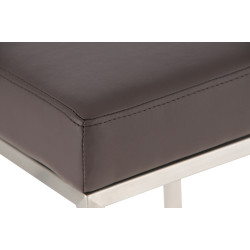 Ensemble de 2 tabourets de bar Montréal 80 simili cuir acier inoxydable marron